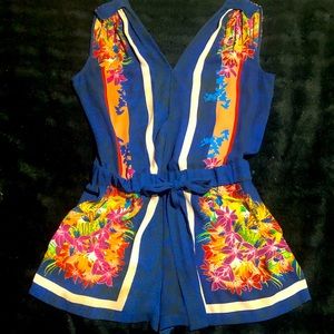 BCBG Floral and Snake print Romper